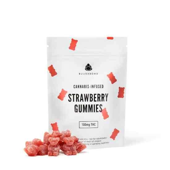 Picture of Buudabomb – Strawberry Gummies (100mg THC) 