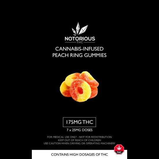 Picture of Notorious THC – Peach Rings (175MG THC)