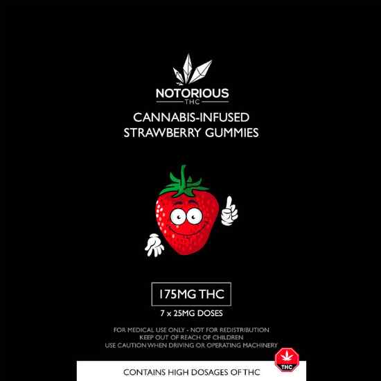 Picture of Notorious THC – Strawberry Gummies (175MG THC)